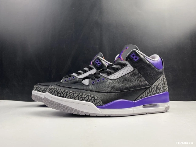 3 Retro Air 050 Purple Court Jordan Black CT8532 0710